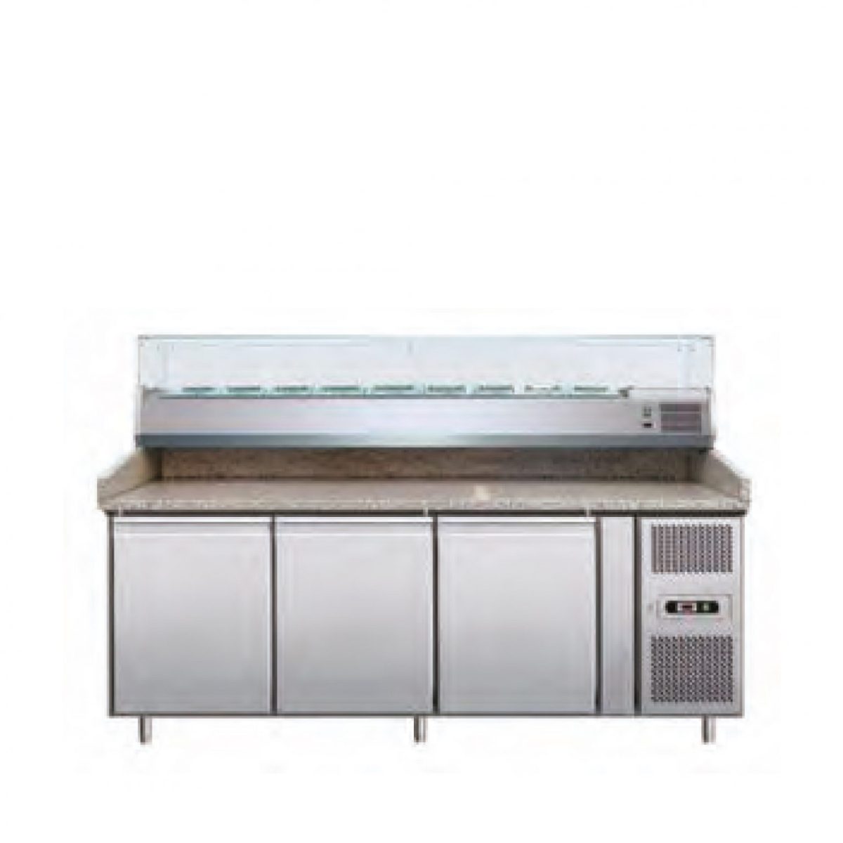 MEUBLE A PIZZA 3 PORTES INOX 60-40 – CUISIFRIOT